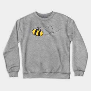 Cute Wholesome Bee doing a Heart Loop Dee Loop, Digital Illustration Crewneck Sweatshirt